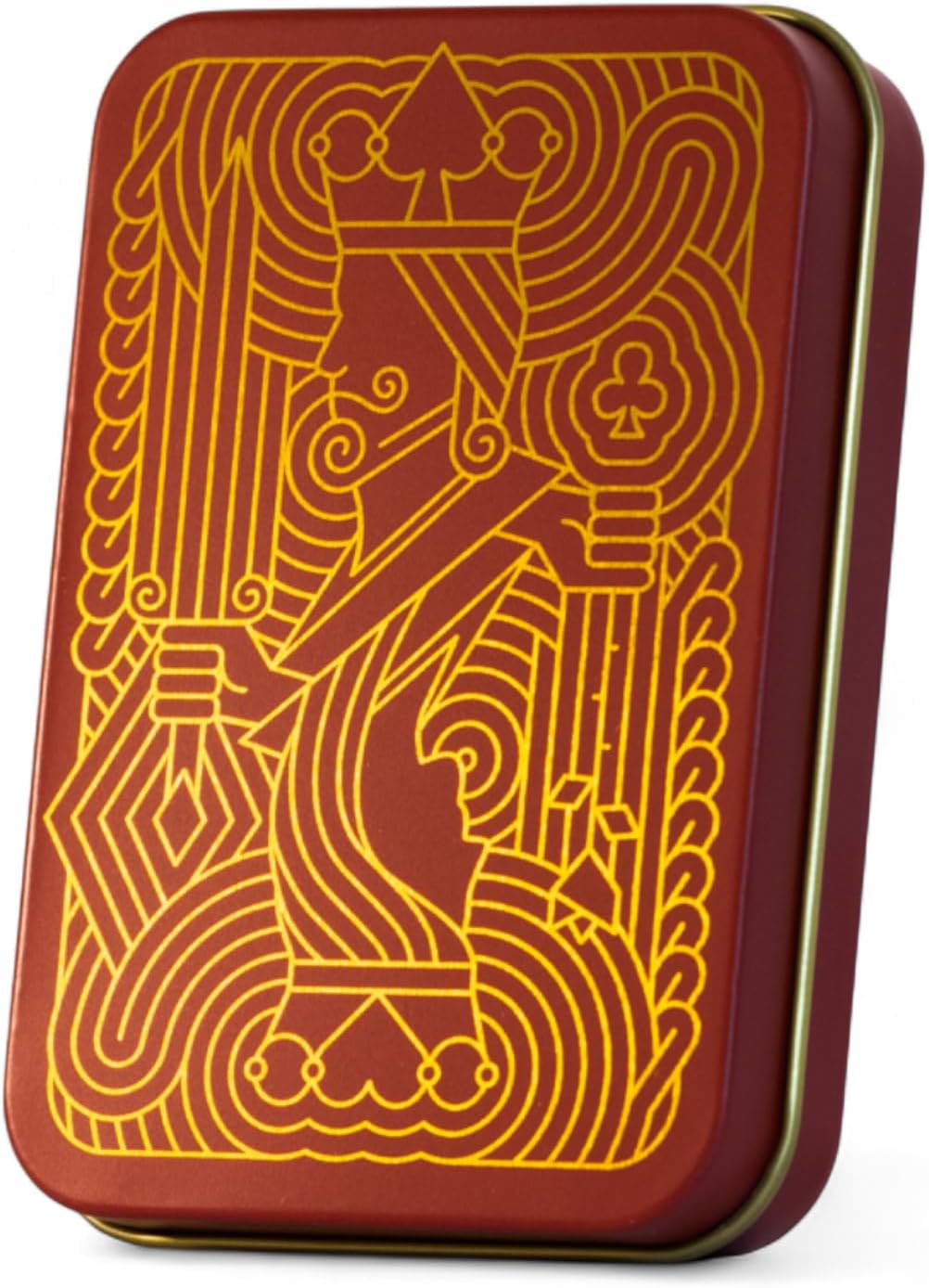 TINIT Playing Card Tin - Poker Games Night Storage Travel Casino (Red)