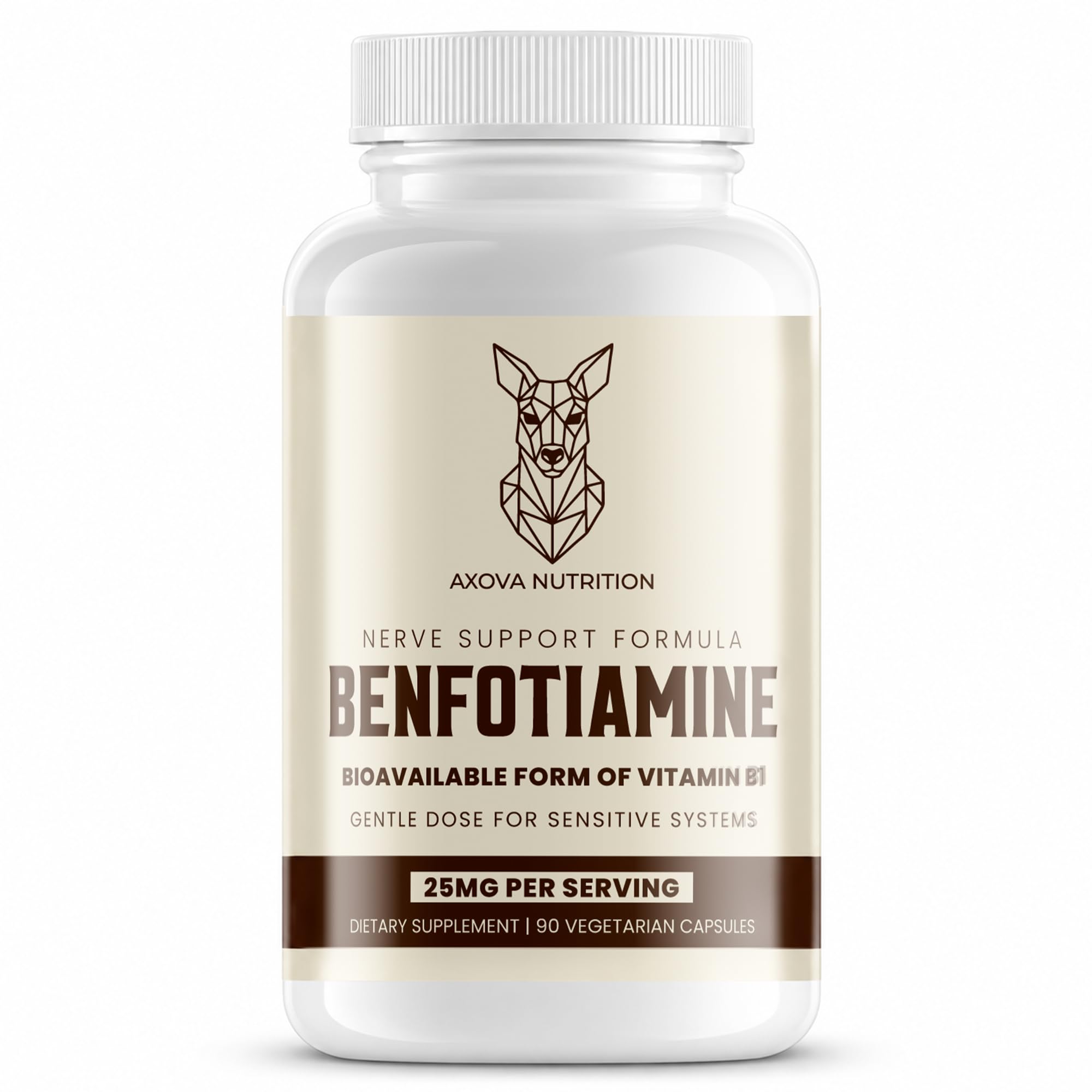 Low Dose Benfotiamine 25mg, Fat Soluble Vitamin B1, 90 Ct