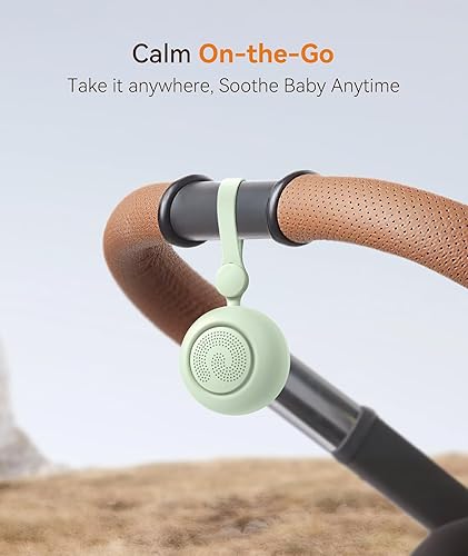 Miniatura 4 de Dreamegg Máquina de sonido para bebé, máquina de ruido blanco para asiento de coche, chupete de sueño para bebé con 19 sonidos relajantes y luz de