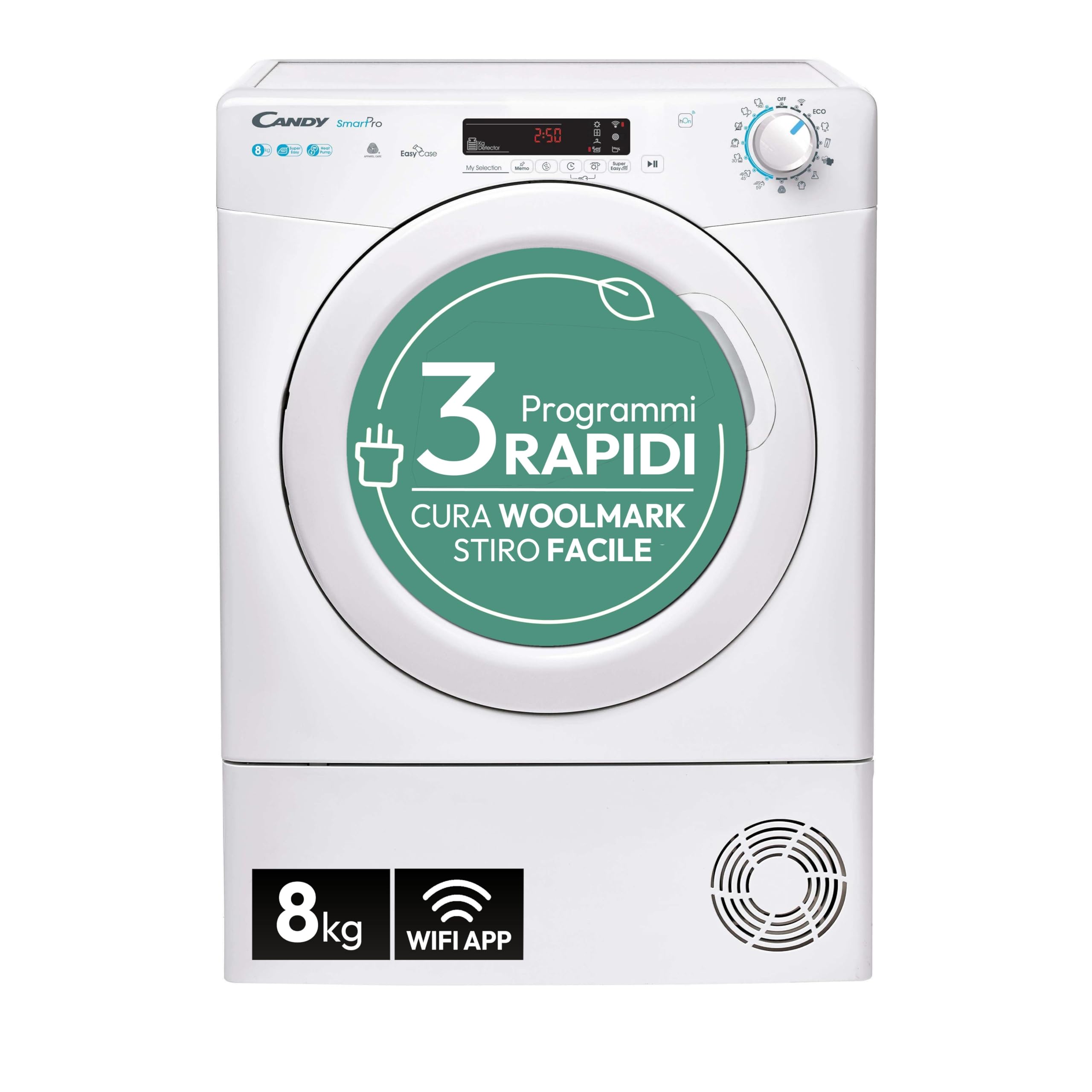 Diagram of heat pump technology in a tumble dryer