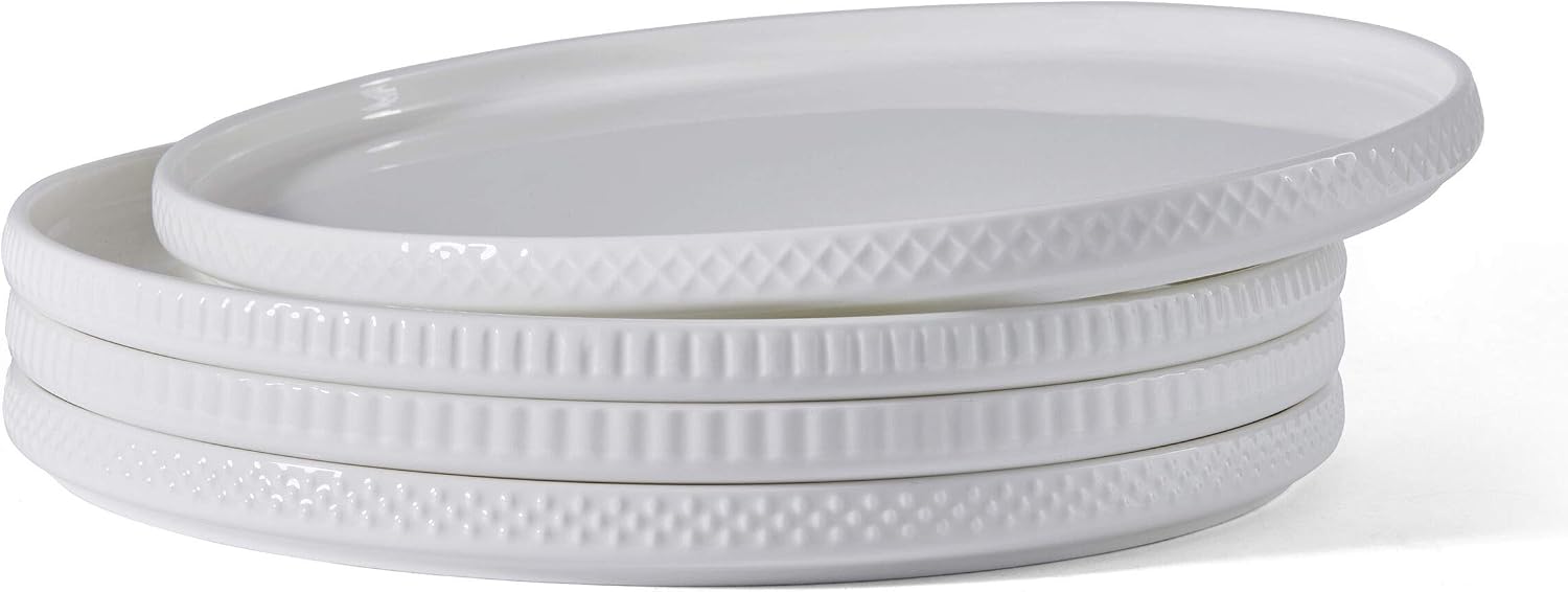 Mikasa Camila Bone China Lightweight Chip Resistant 16-Piece Dinnerware Set, Service For 4, White