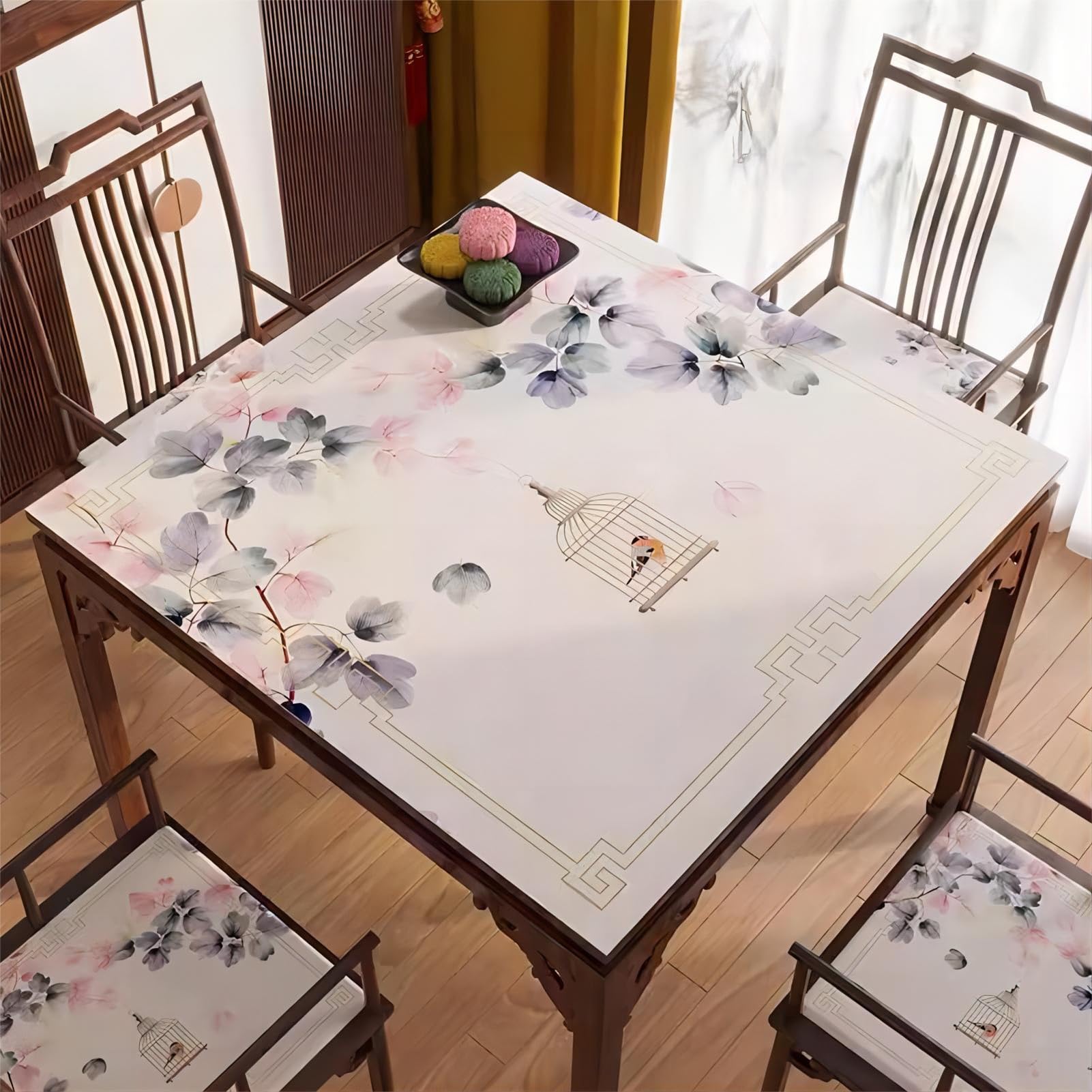 tapete de póquer, Tapete de Mesa Majiang, tapete Mahjong Cuero Antideslizante, Cuadrado Resistente al Desgaste(Style 1,80x80cm (31.49x31.49in))