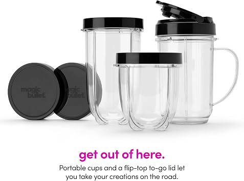 magic bullet Blender, Small, Black, 11 Piece Set (Pack of 2)