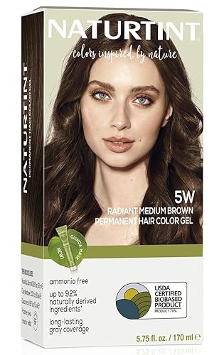 Miniatura 1 de Naturtint Tinte permanente para el cabello castaño medio radiante 5W (paquete de 1), sin amoníaco, vegano, libre de crueldad, hasta un 100% de