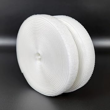 Matenf Sew On Hook and Loop Strips, Strong Grip, 1 x 9 | Non-Adhesive, Easy to Sew, Nylon Fabric Strip for Clothing Crafts, Button Alternative, Easy Stitch DIY Projects, White