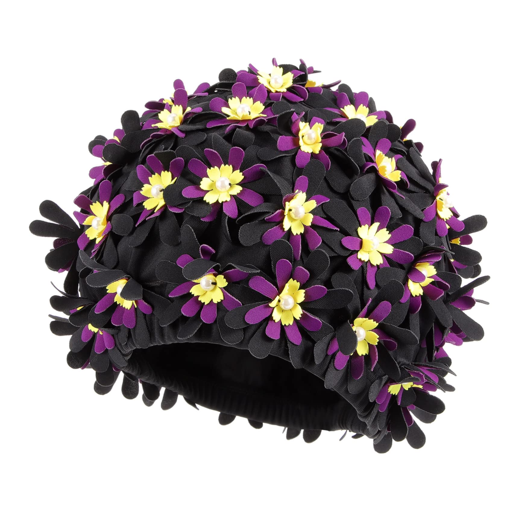 TOYANDONA Aumentar El Sombrero De Natación De Flores Gorro De Baño De Tela para Mujer y Adulto Gorra De Mujer Gorro De Baño Chicas Nadar Largo Tapa Gorra De Baño Poliéster