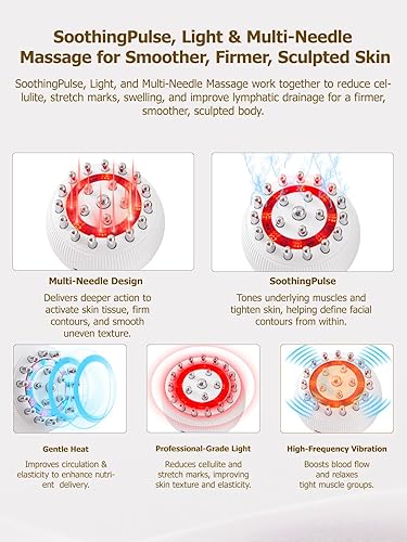 Miniatura 4 de Masajeador de drenaje linfático y herramienta de masaje anticelulitis, ayuda a reducir las estrías y la celulitis, para piernas, brazos y vientre,