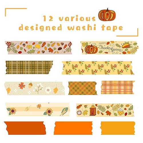 Miniatura 2 de GARNETIN 12 Rolls Christmas Winter Washi Tape Set Blue Holiday Washi Tape for Bullet Journaling, DIY Crafts, Scrapbooking, Gift Wrapping Xmas New