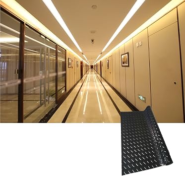 Garage Floor Mat, Non-Slip Floor Protector Mat, Flooring Roll Diamond Plate PVC Rubber Trailer Mat for Garage, Warehouse, Gyms, Boats, Pickup Truck,Black,3mm 1.21m