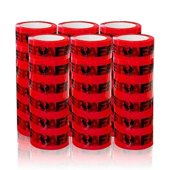 36 Rolls Fragile Tape Handle with Care Packing Printing 2 Inch x 330 Feet 110 Yards Care Shipping Packing Tape Heavy Duty Suitable for Shipping and Moving Boxes Black and red Fragile