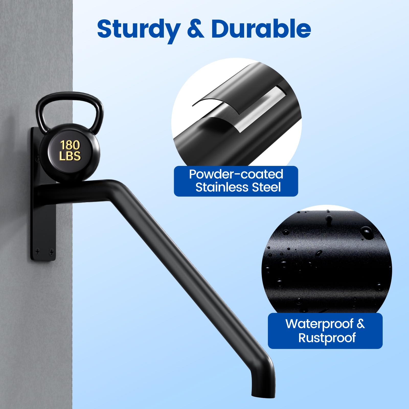 Snapklik.com : 2Pack Garage Railing Sturdy Wall Mount Hold Tight Hand ...