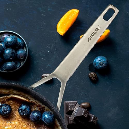 Miniatura 5 de MsMk - Sartén antiadherente pequeña azul de 8 pulgadas, sartén duradera para huevos y tortillas, revestimiento antiadherente de titanio y diamante