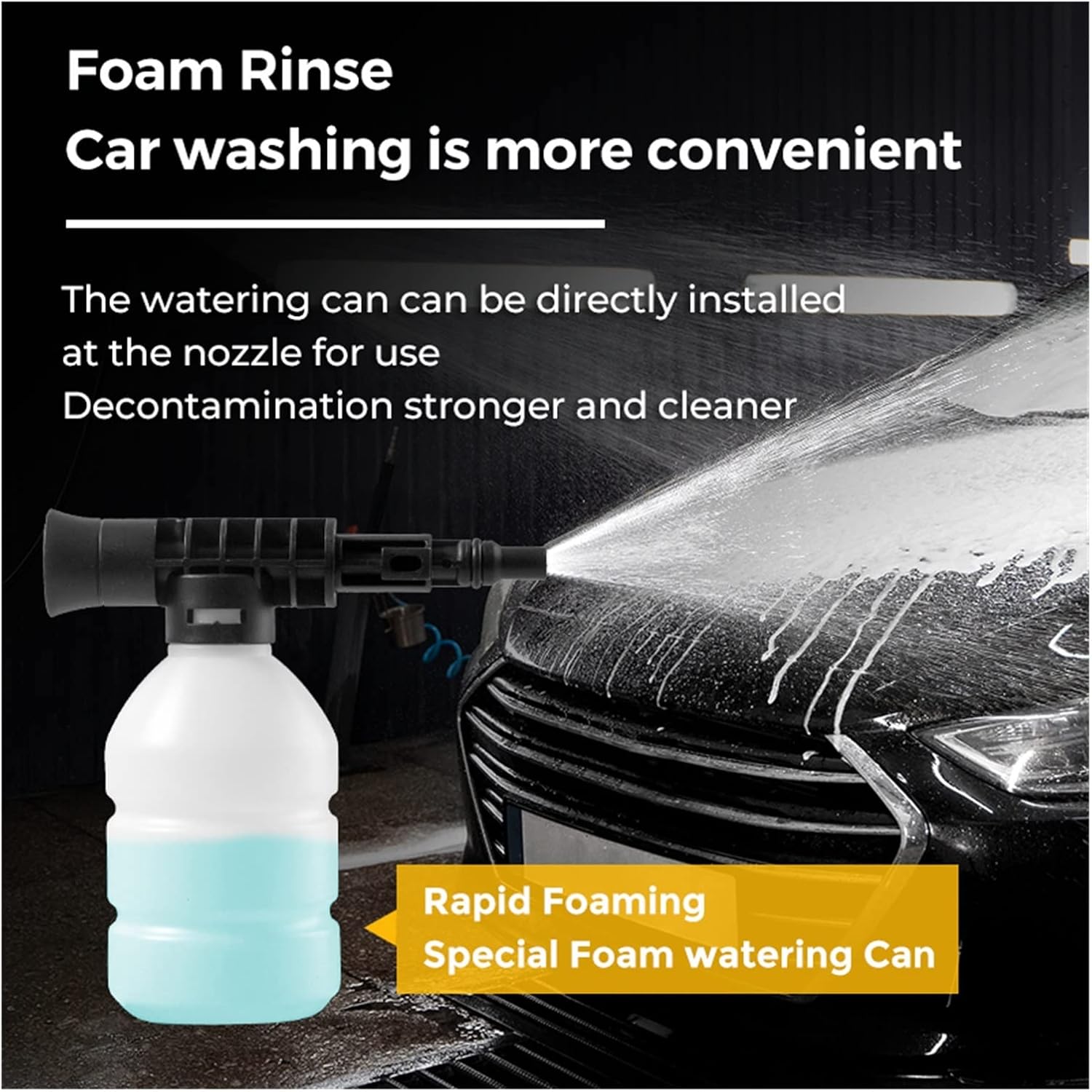 200Bar High Pressure Car Wash Washer Gun Foam Generator Water Gun Spray Cleaner Car Washing Machine for 18V Battery for Spraying(with a Battery)