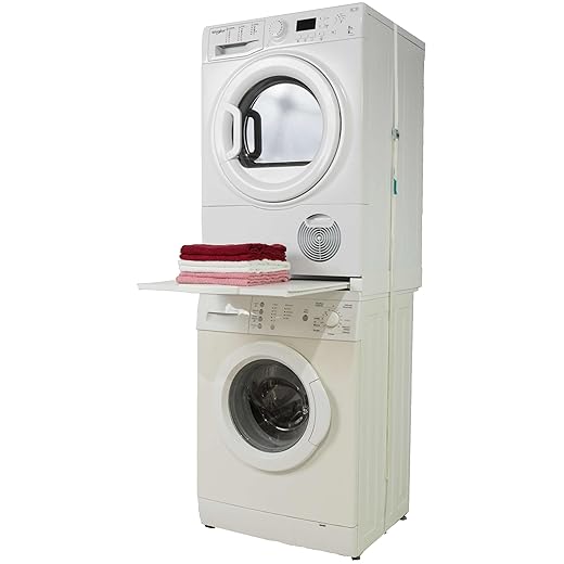 Roller Stacking Kit Verbindungsrahmen mit Ablage für Waschmaschine Trockner 60x60 cm Weiß