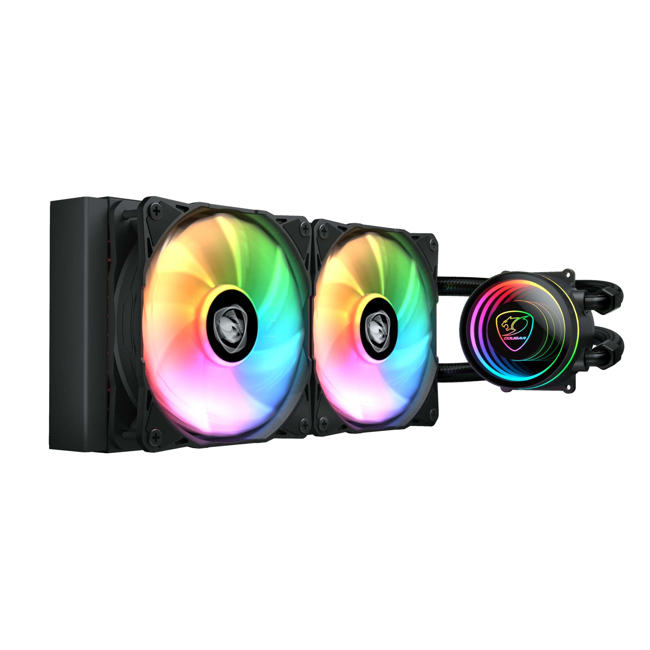 COUGAR GAMING | REFROIDISSEUR | POSEIDONELITE240AR - Éclairage ARGB - Radiateur en aluminium - Deux ventilateurs Cougar ARGB Vortex PWM inclus - Facile à installer