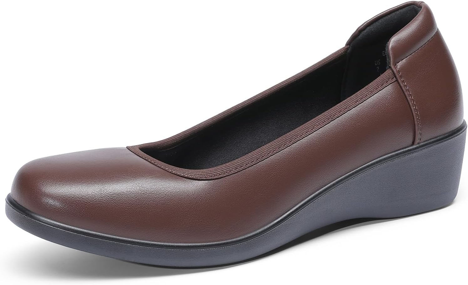DREAM PAIRS Women's Low Wedges Heels Pumps Comfortable Slip-on Round Toe Dress Work Shoes for Office Business