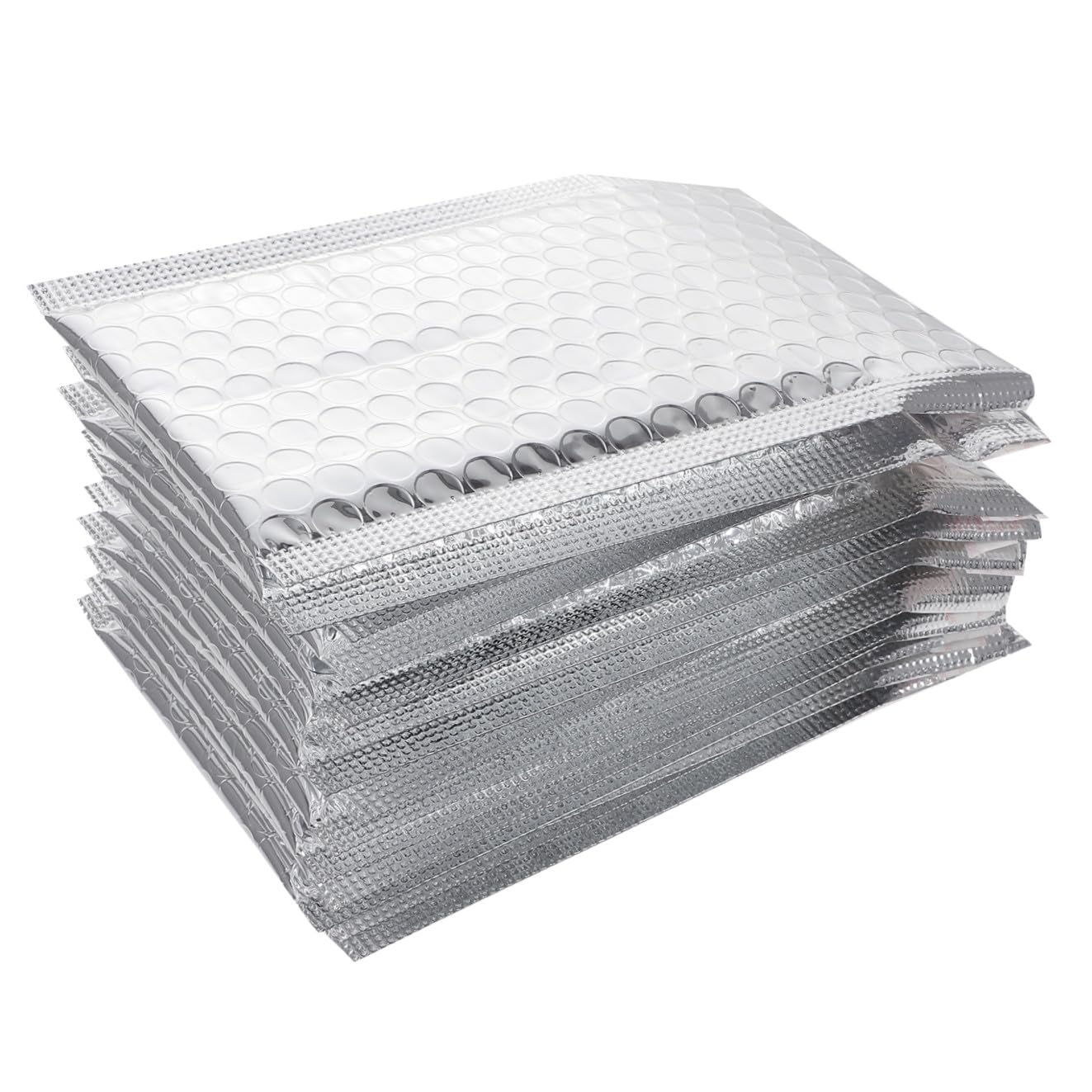 100 Enveloppes à Bulles D'emballage Auto-adhésives Argentées 110x130 40mm, Paquet D'expédition Matelassés Résistants aux Chocs, Enveloppes D'expédition Légères pour Bureau