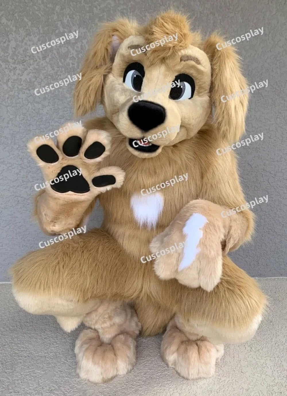Brown Fur Husky Mascot Costume Fursuit New Year Party Fancy Dress