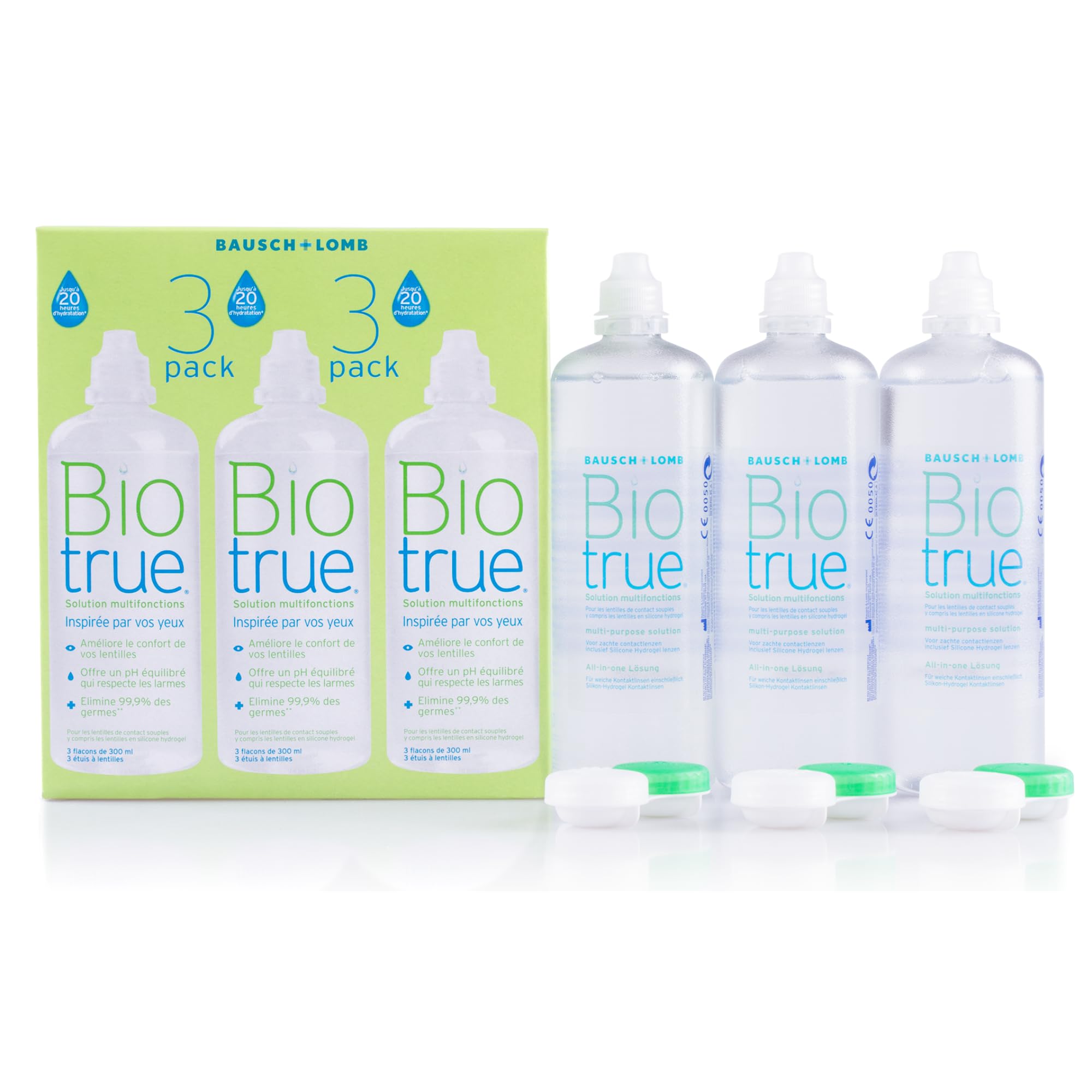 Biotrue Solution Lentilles de Contact Souples 3 x 300ml