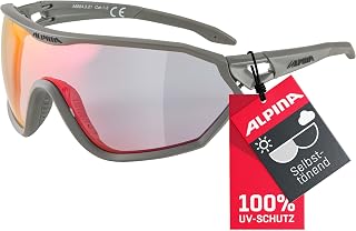 ALPINA S-WAY QV - Kontrastverstärkende, Selbsttönende & Beschlagfreie Sport- & Fahrradbrille Mit 100% UV-Schutz Für Erwachsene