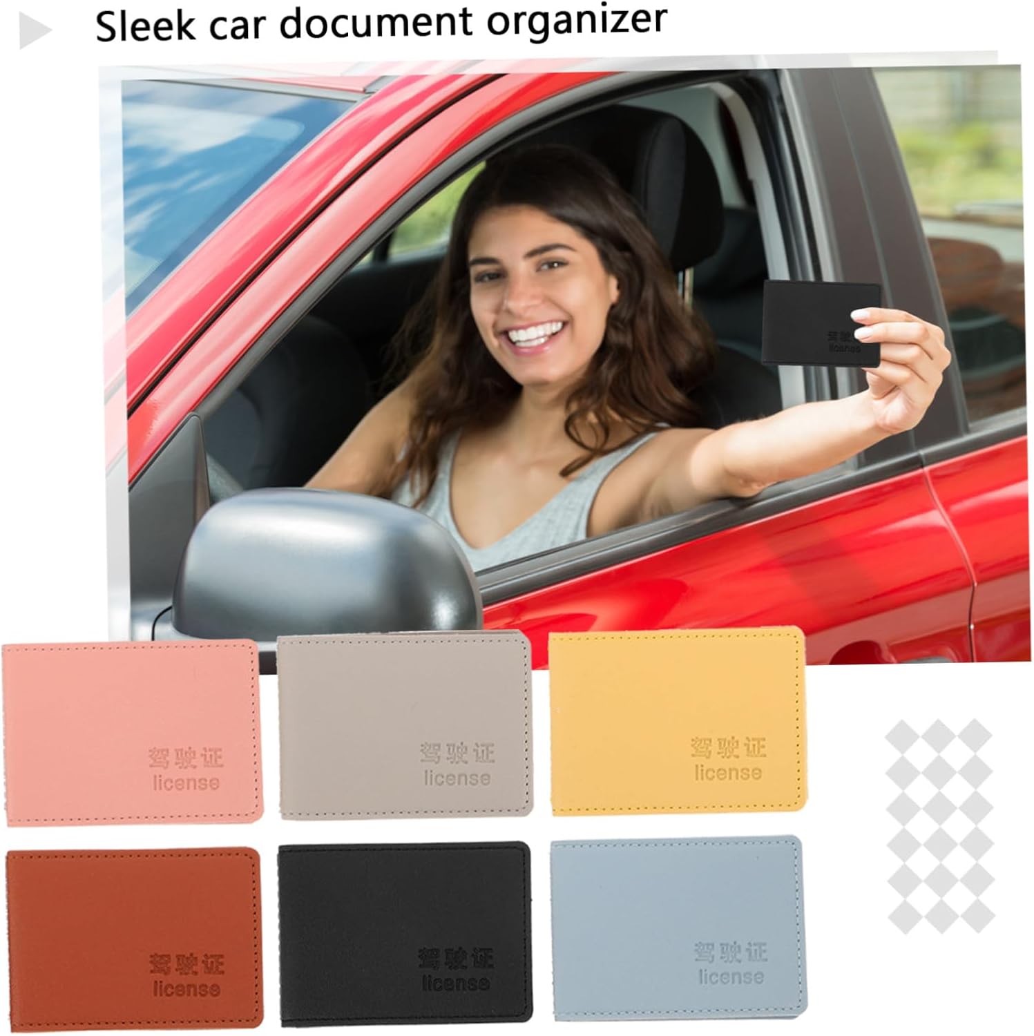 6pcs PU Driving License Card Holder with 6 Slots for Vehicles