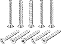 Vista 6 de uxcell Tornillos de máquina de cabeza plana de 1/4-20x1-3/4 "Tornillos de acero inoxidable Phillips 304 10pcs