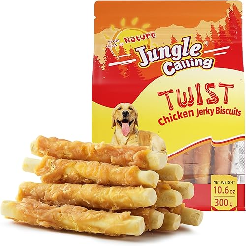 Miniatura 1 de Jungle Calling Galletas de pollo para perros, golosinas masticables suaves sin cuero crudo para recompensas de entrenamiento, 10.6 onzas
