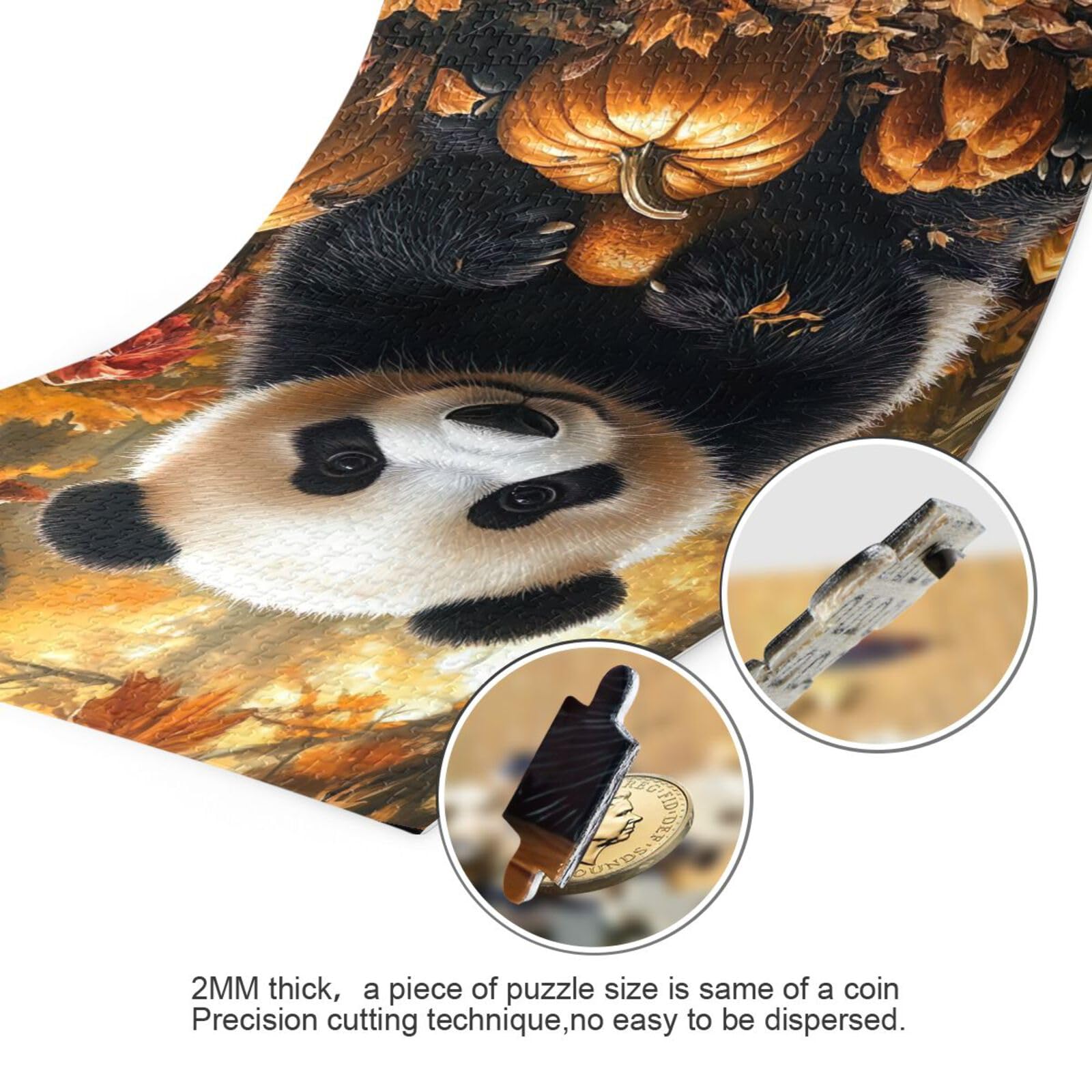 Amazon.com: Puzzles for Adults 1000 Piece Cute Panda Thanksgiving