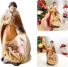 Presépio Sagrada Família Resina 16cm Natal Jesus Maria José Escultura Decorativa Religiosa