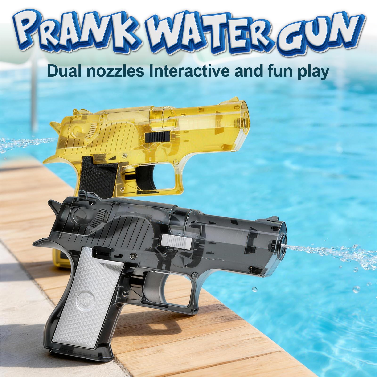 Prank Two-Way Water Gun - Creative Squirt Gun for Pranks Long-Range Squirt Gun for Adult Summer Outdoor Fun Parties & Gifts (Gold, 1Pc) - Image 2