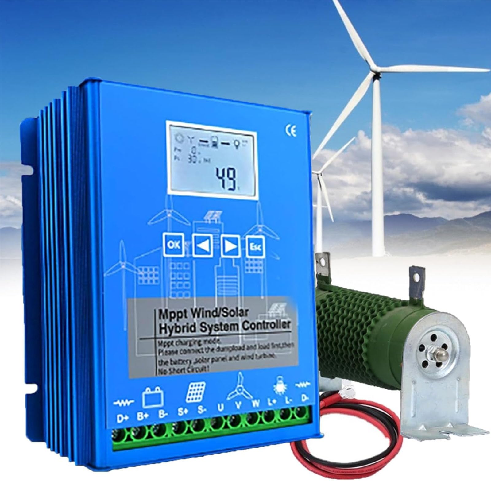Controller per Turbina Eolica da 5000W a Bassa Velocità del Vento,12V | Controllore Automatico 12V 24V 48V per Casa, Barca, Lampione Stradale, Generatore Eolico