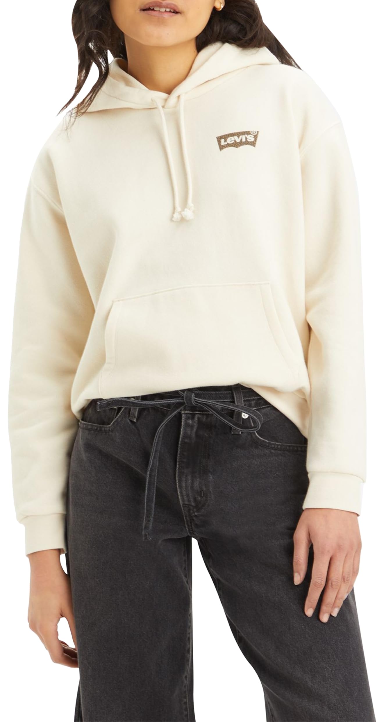 Levi's Women's Graphic Everyday Hoodie, Annessa Cheetah Bw Fill White Swan Hoodie, XS