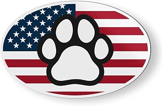 American Flag Paw USA Magnet for Car, Fridge, Locker, 5 in | Durable, Waterproof, For Car or Home Use, Strong Magnet, Flexible Magnetic Vinyl