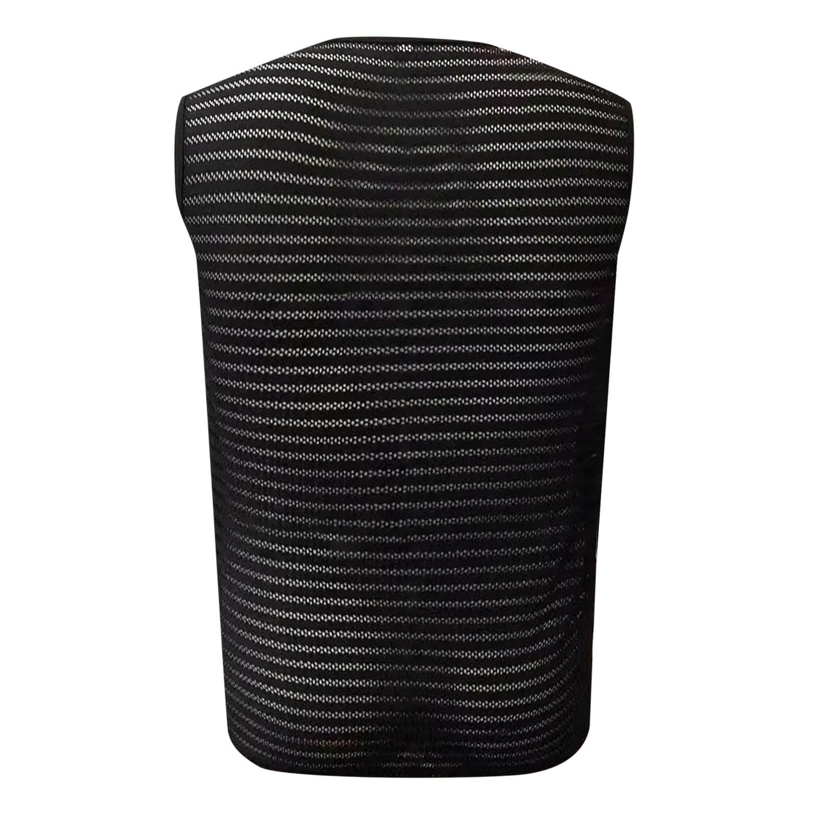 Chaleco de Malla Hueca sin Mangas con Transparentes para Hombre