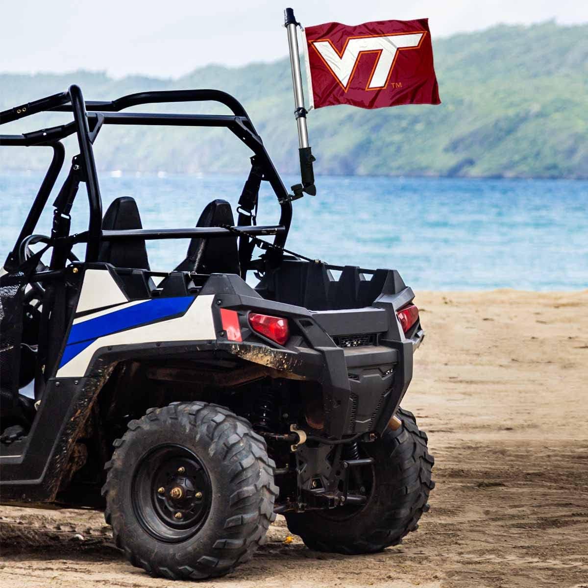 College Flags & Banners Co. Virginia Tech Hokies Boat and Mini Flag and Flag Pole Holder Mount Set