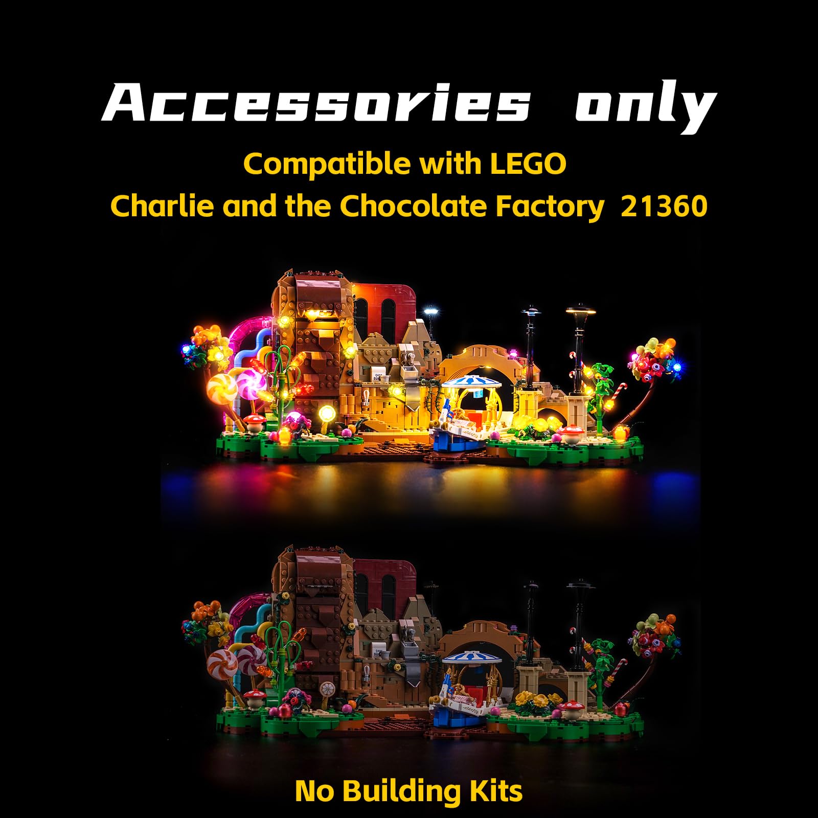 Remote Control Led Light Set Compatible with Lego Willy Wonka & the Chocolate Factory 21360 (No Model) - Image 3