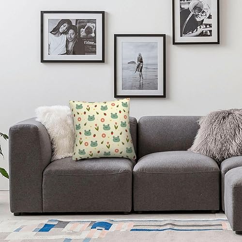 Miniatura 7 de YIPOCH Cute Frog Flower- Throw Pillow Covers 26"x26" Throw Pillow Cushion Cases Decoration for Couch Sofa Pillow Covers fundas para cojines de sala