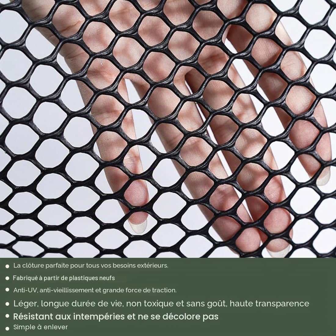 Filet de Clôture en Plastique Hexagonal Clôture en Maille De Jardin pour protéger Les Fleurs légumes et Fruits des Chiens et Animaux de Poulet Noir（0.3m x 3m）