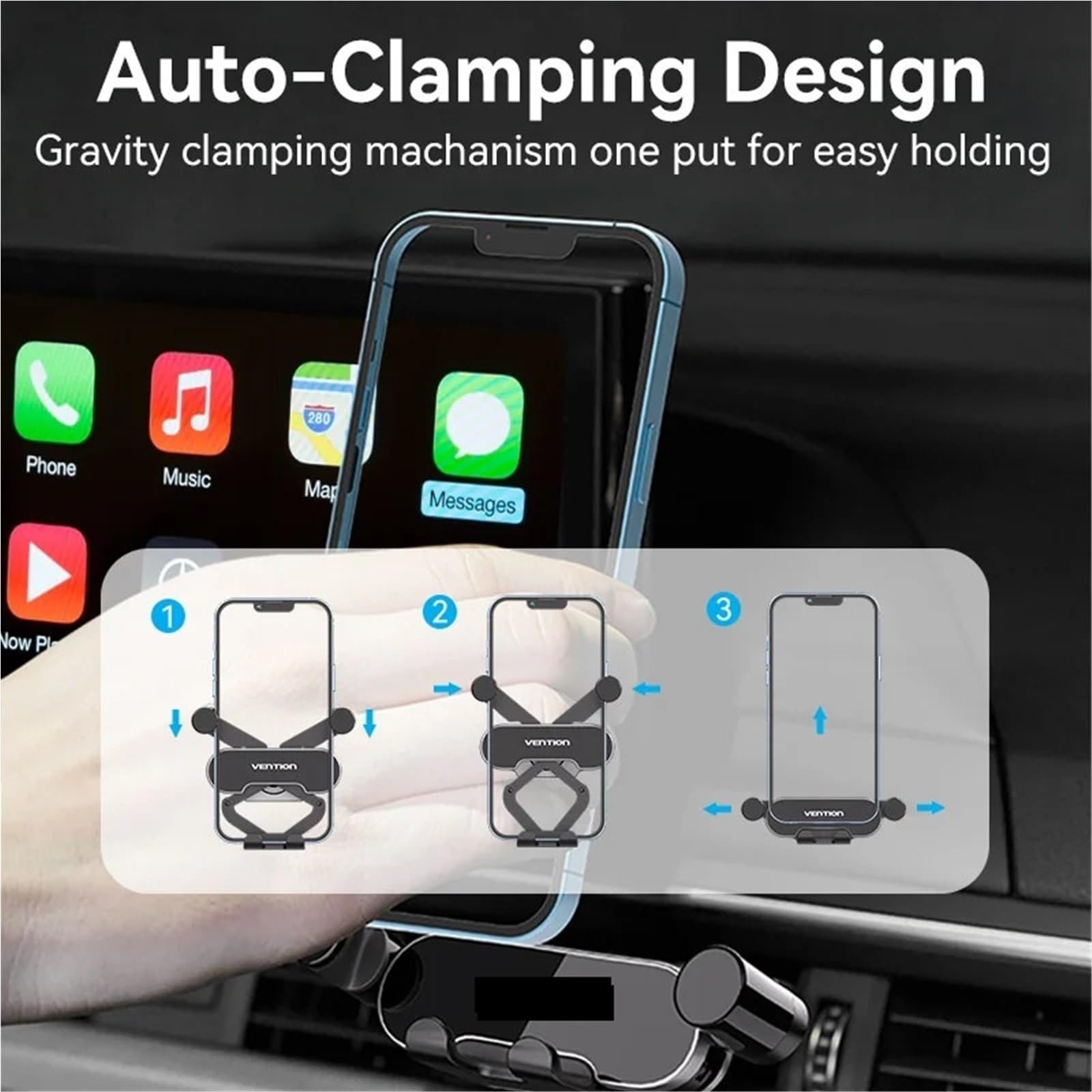 Accesorios Coche Soporte Movil Coche Supporto per Telefono da Auto per 12 13 per Telefono Cellulare Supporto per Presa d'Aria per Telefono da Auto(2 PCS)