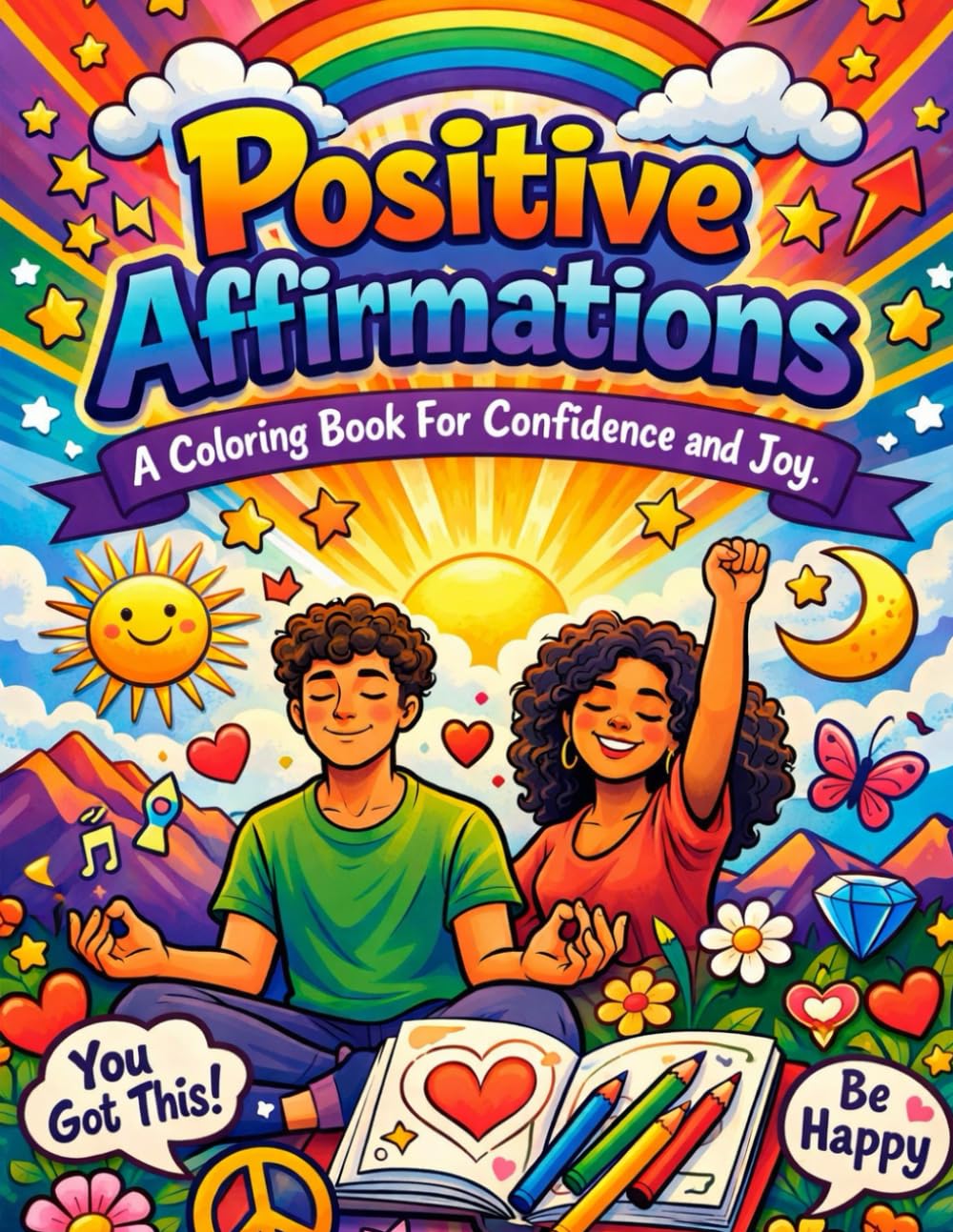 Positive Affirmations: A Coloring Book for Confidence & Joy