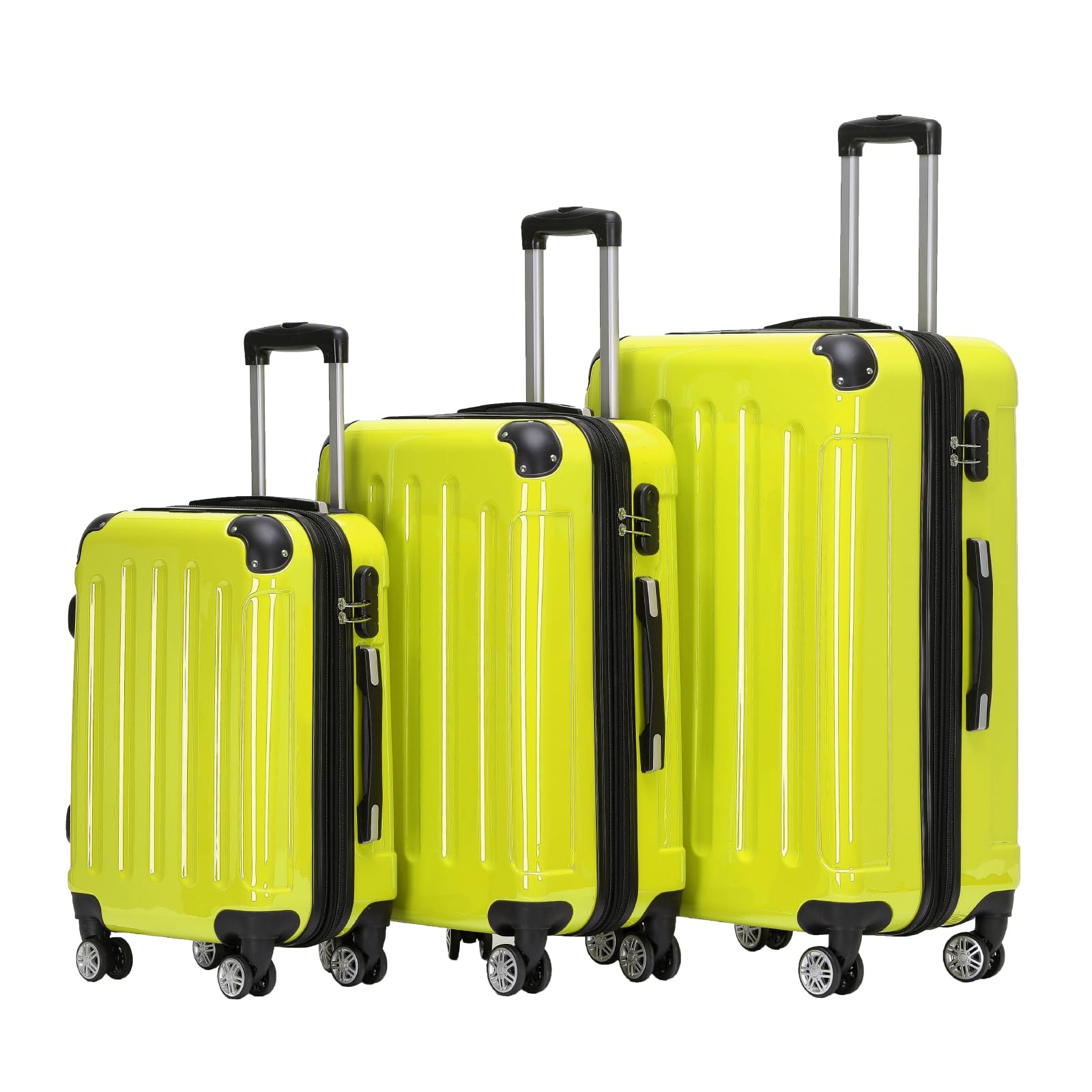 BEIBYE- 3er Kofferset Hartschalen-Koffer Reisekoffer Trolley Rollkoffer Set Reisekofferset