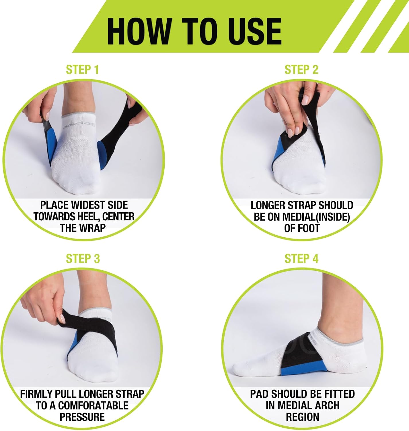 Pro-Tec Arch Premium, Arch Support, Compression Brace, Pain Relief, Foot Support, Heel Spur, Adjustable, Men & Women, Plantar Fasciitis Pain Relief, Easy to Use, Working Out
