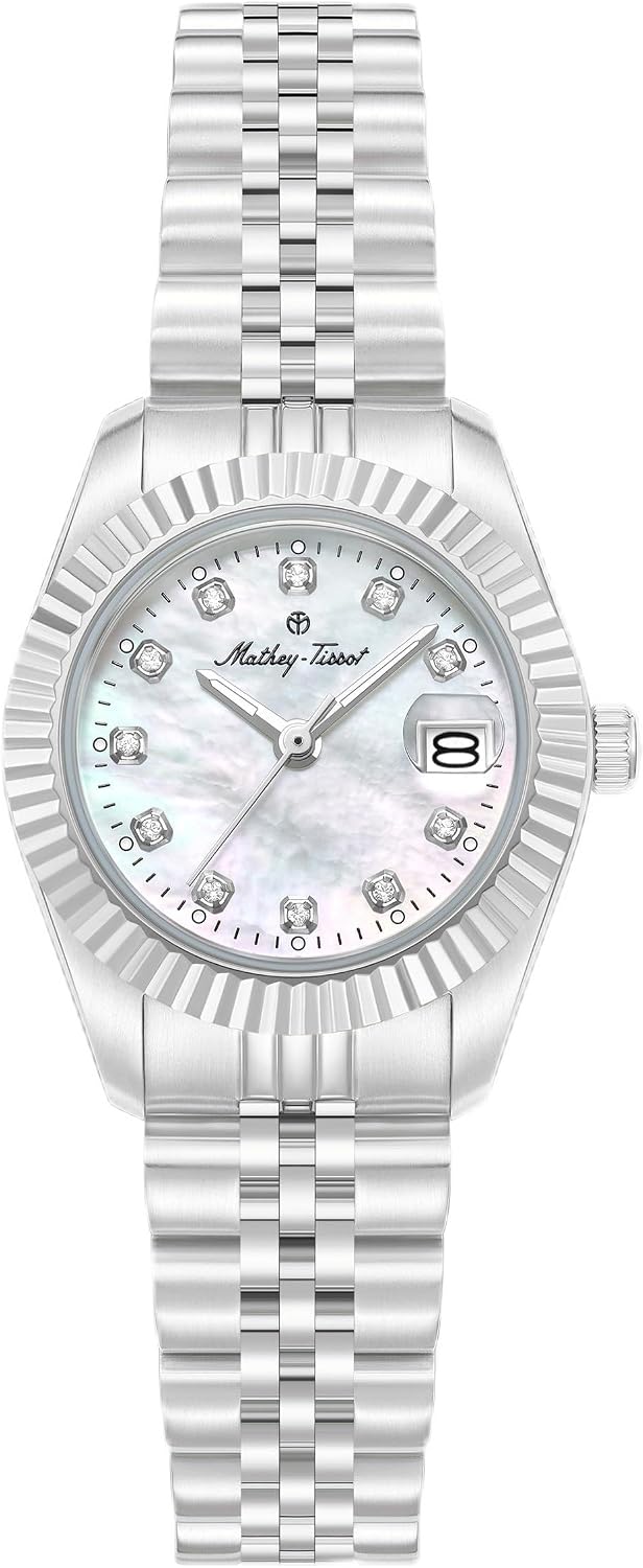 Mathey-Tissot Quartz White Mother of Pearl Dial Ladies Watch H250955A-E