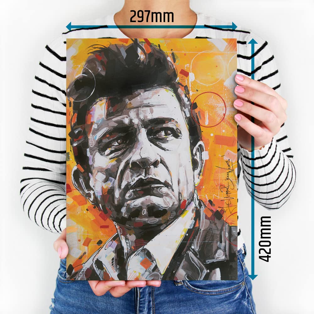Johnny Cash 02 Poster 29,7 x 42 cm (A3) - Cornice e firmata