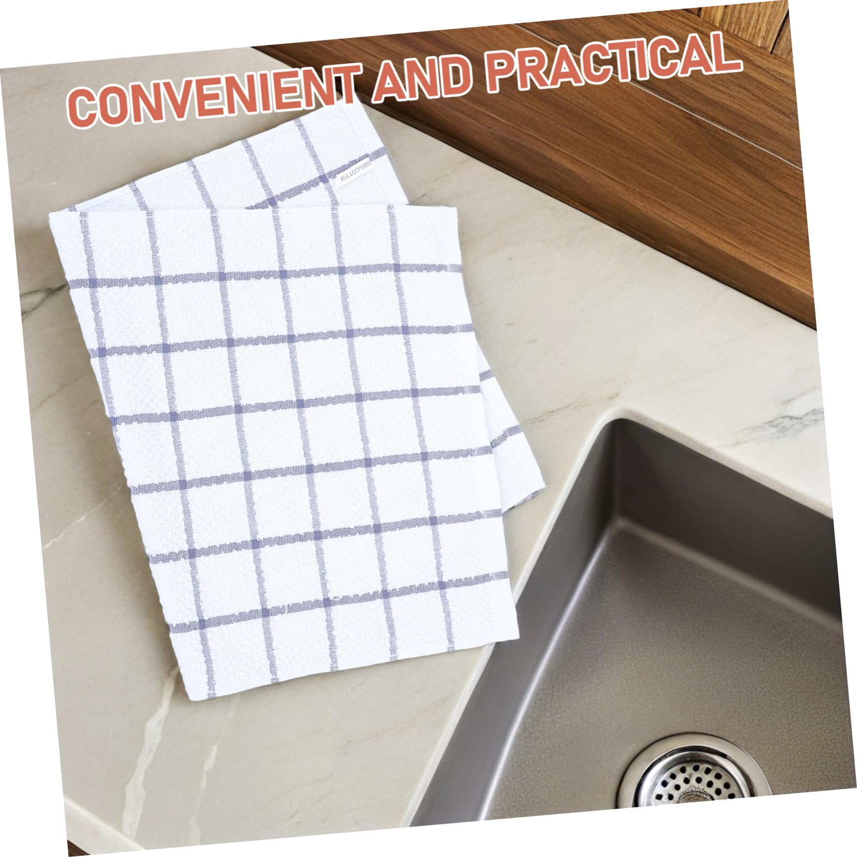 Paños de Cocina de Algodón 6 Piezas, Alta Absorción, Reutilizables