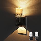 Briignite Flameless Candle Night Light, Bubble Night Lights Plug into Wall, Candle Nightlight with Light Sensor, Dimmable LED Night Light Plug in, Warm White 3000K Nightlight for Hallway Bathroom