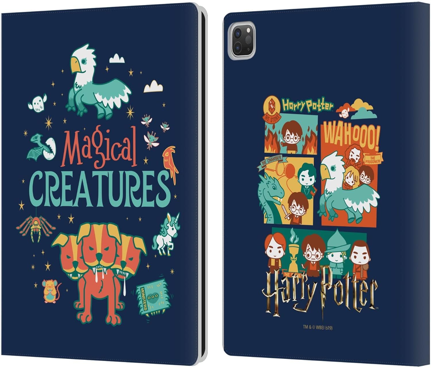 Head Case Designs Officially Licensed Harry Potter Magical Creatures Deathly Hallows I Leather Wallet Case Compatible with Apple iPad Pro 13 M4 2024