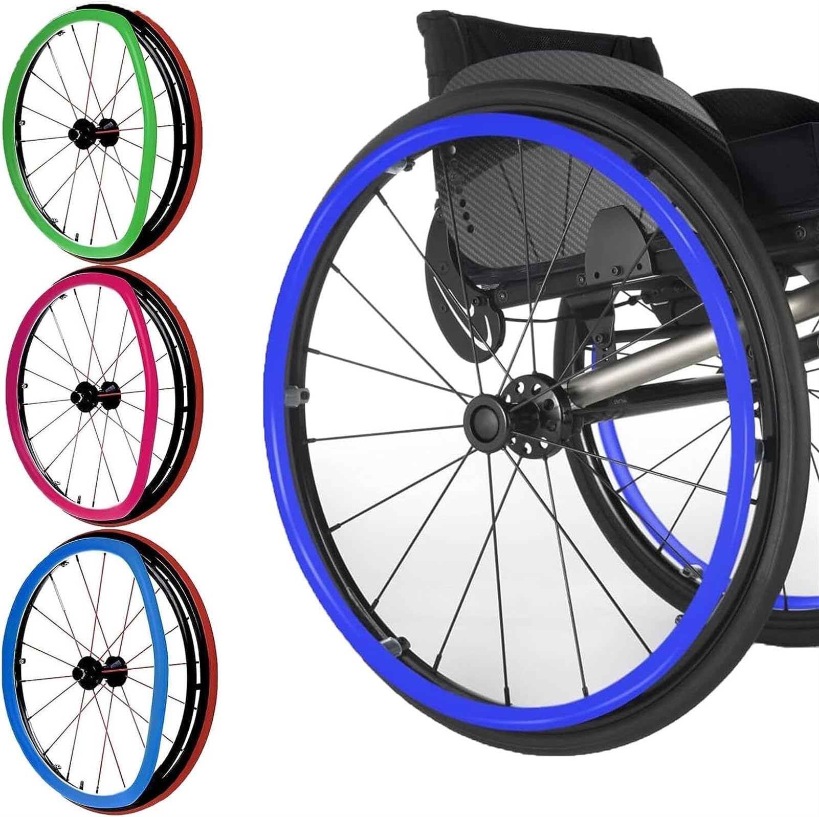 Funda para silla de ruedas Accesorios para sillas de ruedas Fundas para aro de empuje de silla de ruedas de 22/24 pulgadas 1 par Funda de empuje manual antideslizante y resistente al desgaste Funda