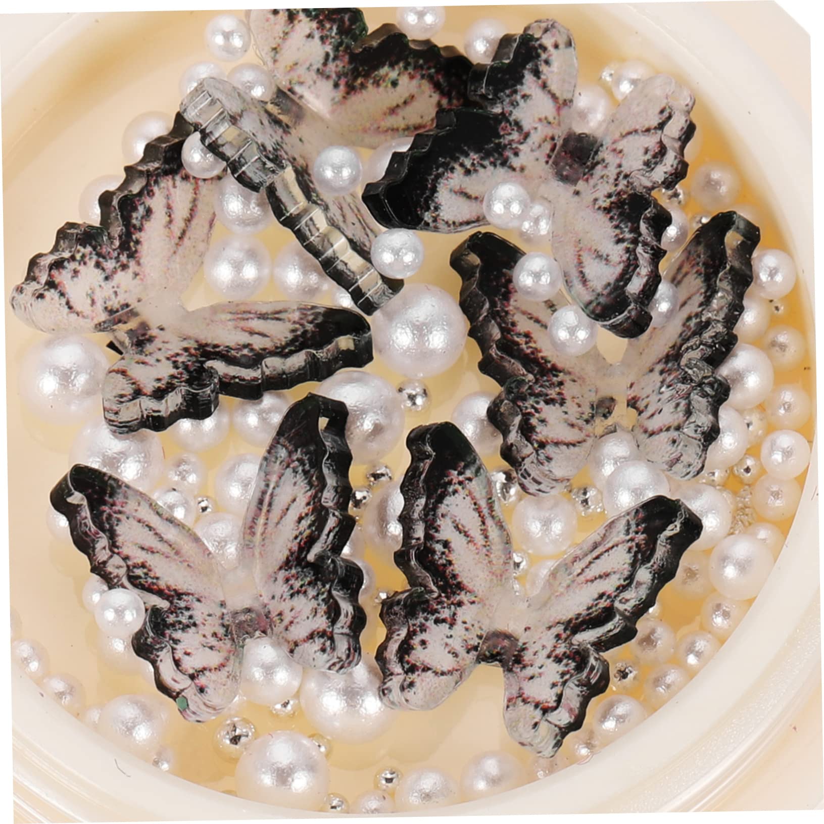 VALICLUD 4 set Decorazione Per Unghie Con Strass Di Nera Cristalli Adesivi Perle Resina Nera 4 scatole*4