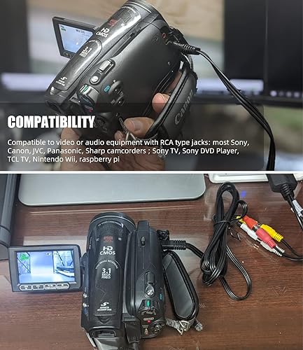 Miniatura 4 de Cable de video para videocámara AV de 0.138 in a RCA, 0.138 in, 18 TRRS macho a 3 RCA macho, cable adaptador para TV, teléfonos inteligentes, MP3,